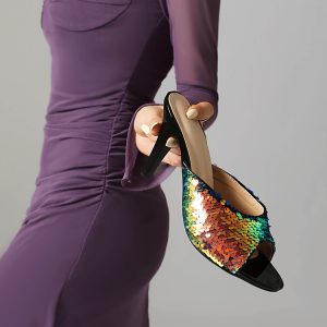 Sequin High Heel Slide Sandals for Women - Style s.html
